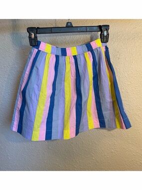Hanna Andersson Size 6-7 120cm Striped Skater Skirt in Pink, Yellow & Blue Lined
